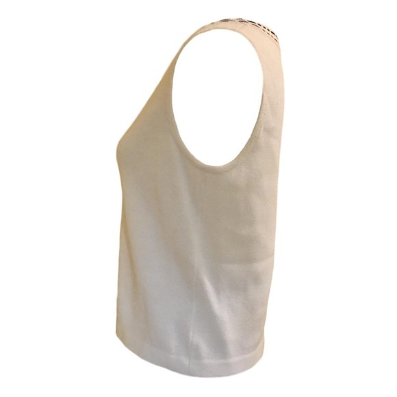 St. John Ivory Sleeveless Top - Small - Picture 3 of 5